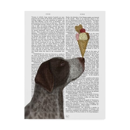 Fab Funky 'German Shorthaired Pointer Ice Cream Text' Canvas Art,18x24